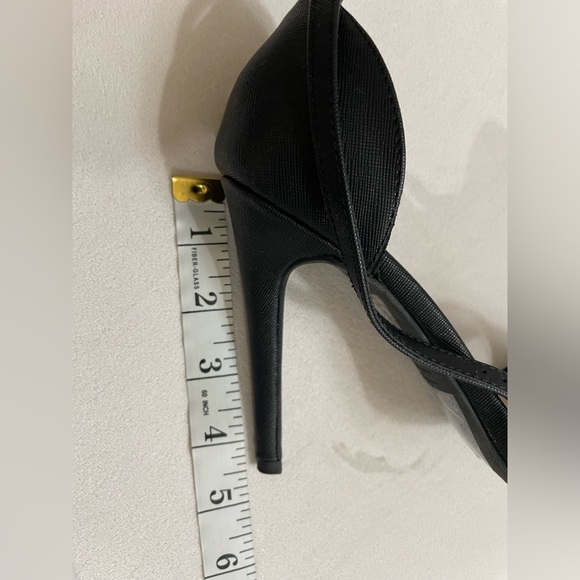 Forever 21 Black Open Toe 4.5” Heels Pumps Size 6.5 - Picture 10 of 10